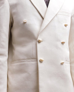 Peak Shoulder Cowrie Shell Cream Jacket